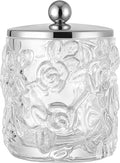 Clear Transparent Apothecary Floral Embossed Glass Jar by IndecorHome