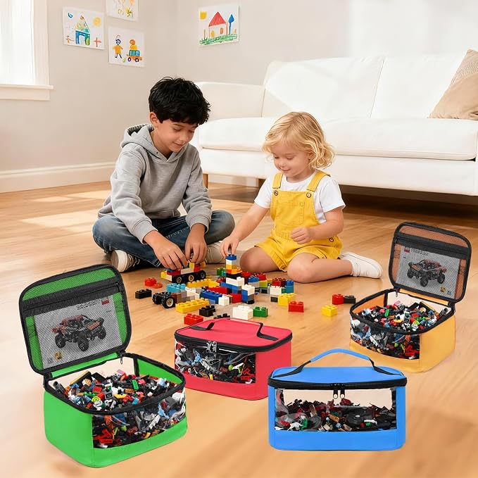 4 PCS Toy Storage Bags, Transparent PVC Toy Organizer Bag - Image 6