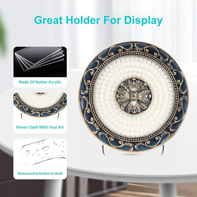 Boloyo Flat Back Acrylic Plate Display Stand, 4.5 Inch 2PC Clear Acrylic - Image 5