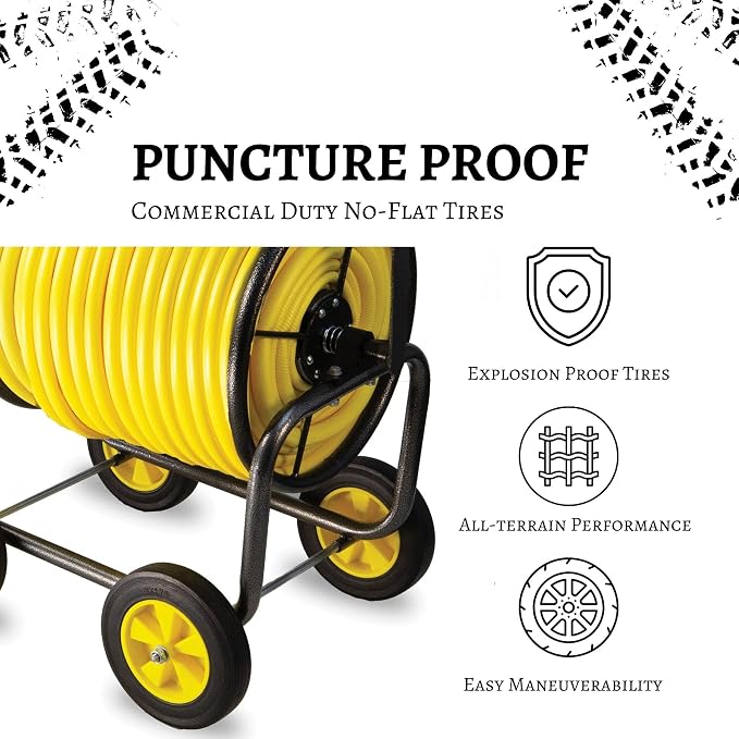 Garden Hose Reel Cart, Heavy Duty Steel Reel - Image 4