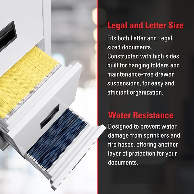 FireKing Turtle Vertical 4 Drawer Legal and Letter Fire Safe File Cabinet - Image 4