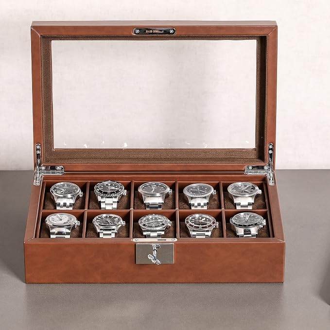 ROTHWELL 10 Slot Leather Watch Box - Image 4