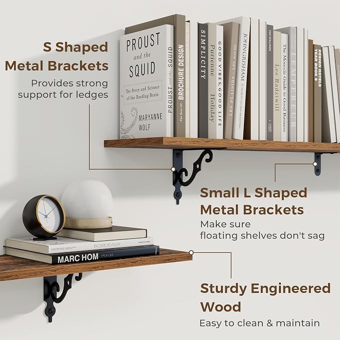 RICHFOCUS Floating Shelves for Wall Decor, 55.1W x 8D Shelf Set of 2, 8 Inch - Image 4