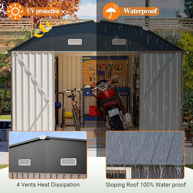 Large Outdoor Storage Shed, Utility Tool Shed - Image 4