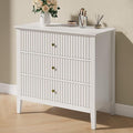 RoyalCraft White Fluted 3 Drawer Dresser, 32 inch Wide Dresser Nightstand by Bringyoubetterlife