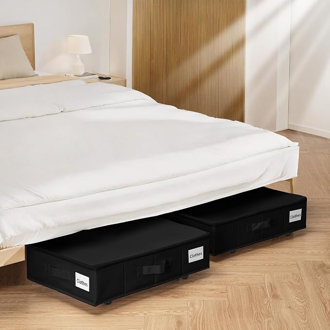 Under Bed Storage with Wheels, 2 Pack Under Bed Storage Containers with Label - Image 5