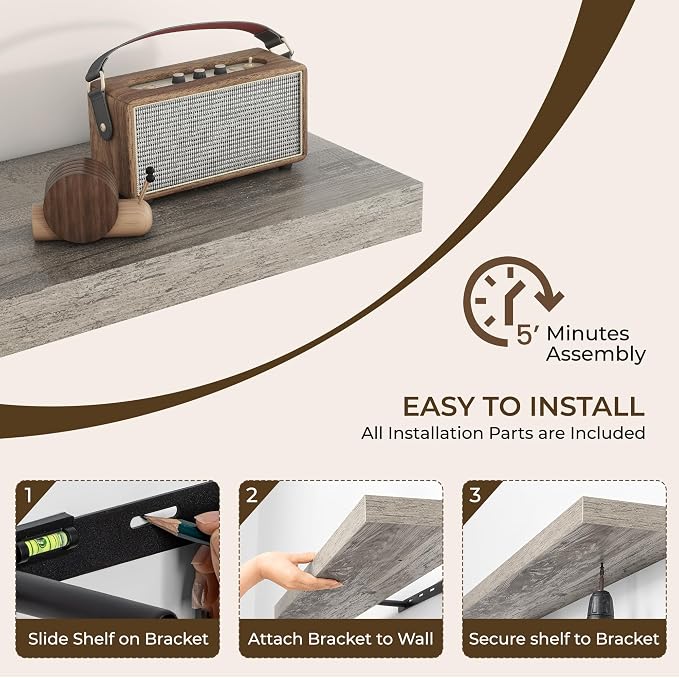 RICHFOCUS 16Inch Floating Shelves - Image 5