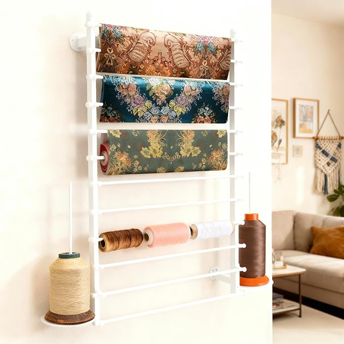 12 Layers 80cm White Wall Display Stand Wrapping Paper Ribbon Organizer Tie - Image 8
