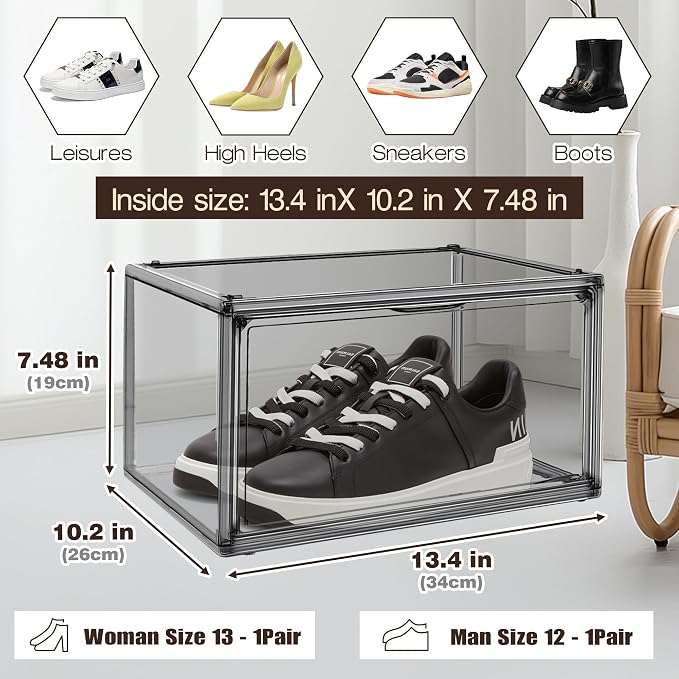2 Pack Shoe Organizers Storage Boxes - Image 2