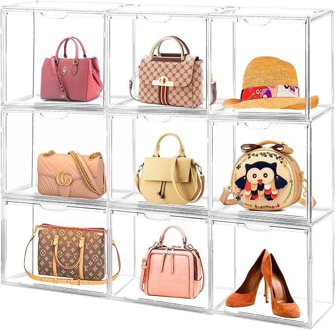 15Pack Purse Organizer for Closet Clear Acrylic Display Case Handbag Storage by Cutora