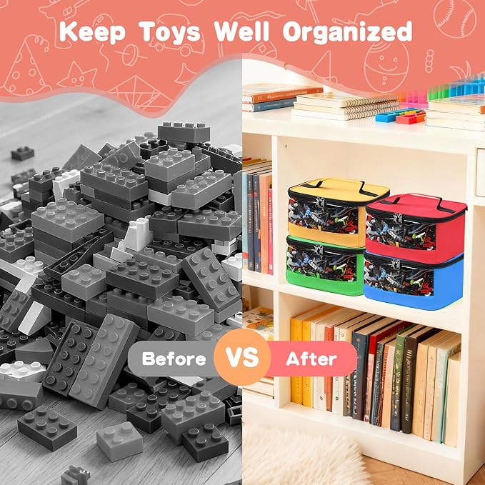 4 PCS Toy Storage Bags, Transparent PVC Toy Organizer Bag - Image 4