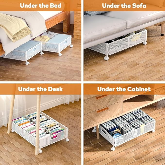 Under Bed Storage with Wheels, Rolling Under Bed Storage Bins - Image 6