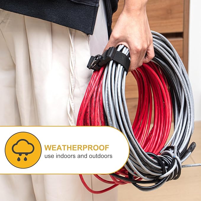 6 Pack 17 Inch Adjustable Extension Cord Holder Organizer - Image 3