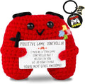 Gamer Gifts Positive Crochet Game Controller and Inspirational Keychain by Kaseny