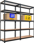HOMEDANT 5 Tier Storage Shelves Adjustable Laminated Boltless Garage Metal by TheBestOrganizingSolution