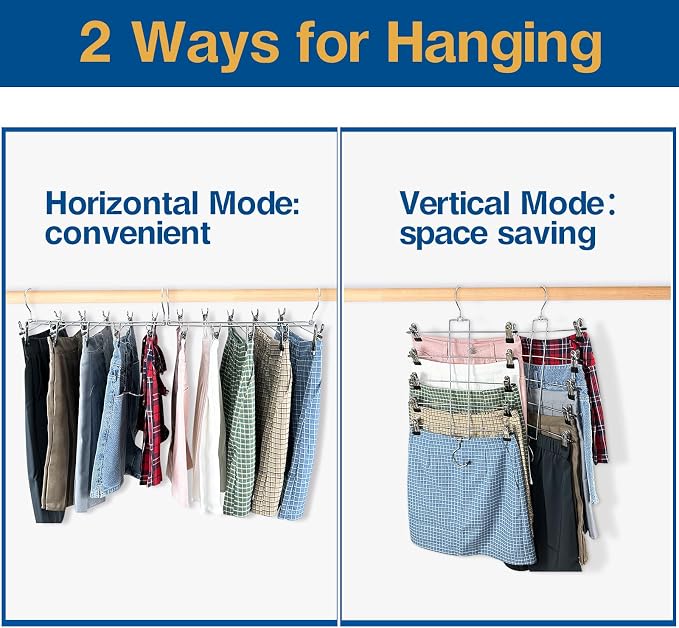 6 Piece Pants Hangers Space Saving, Skirt Hanges - Image 2