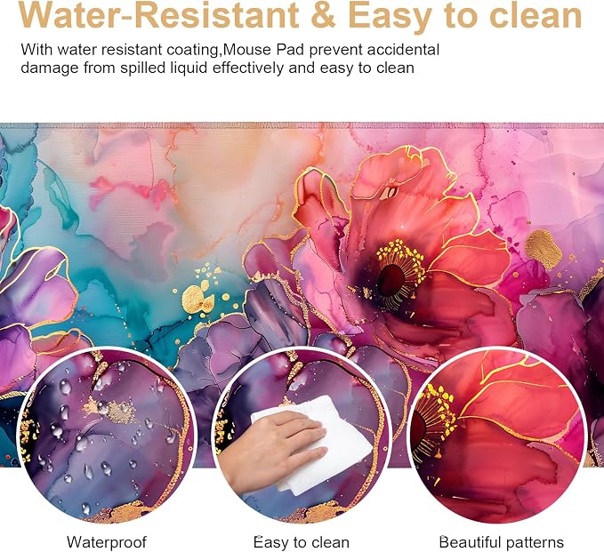Large Mouse Pad, Floral Ink Desk Mat, Extended Gaming Mouse Pad - Image 7