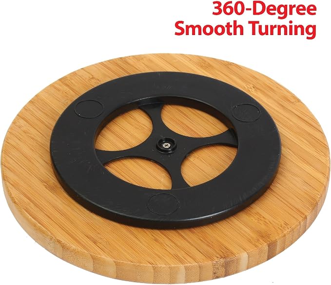 YBM HOME Bamboo Lazy Susan Single Turntable - Image 3