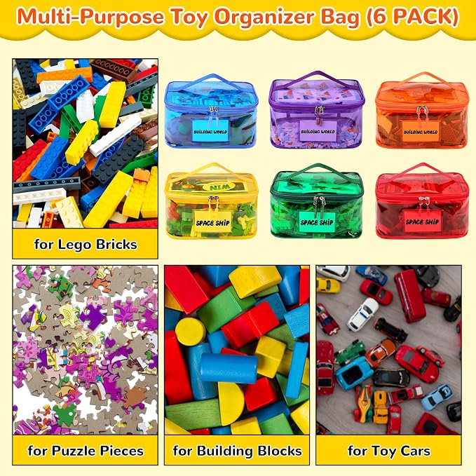 6 Pack Clear Toy Storage Bag - Image 5