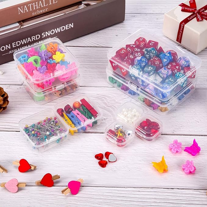 24 Packs Small Clear Plastic Beads Storage Containers Box - Image 7