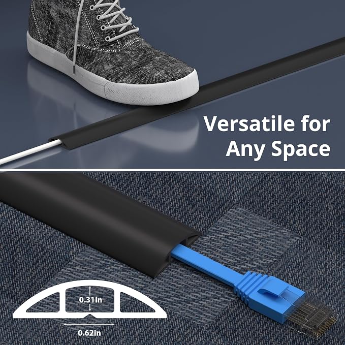 ZhiYo 3.6ft Cord Covers for Wires on Floor, Cord Hider Floor Hide Extension - Image 8