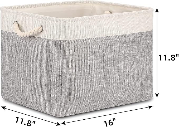 Bidtakay Storage Baskets for Organizing Large Storage Bins for Shelves 2 Pack - Image 6
