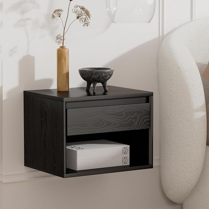 Floating Nightstand Set of 3, Wall Mounted Bedside Table - Image 8