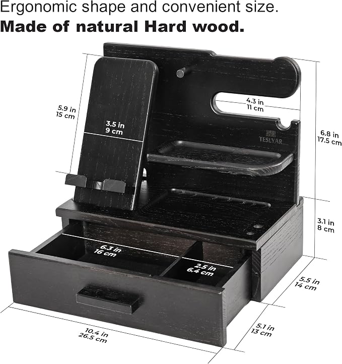 TESLYAR Wood Phone Docking Station - Image 8