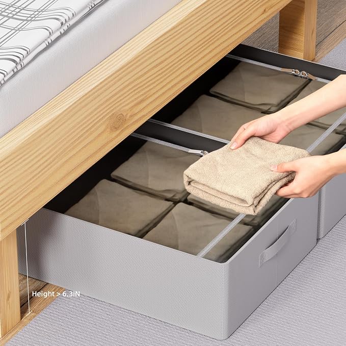 CYhom Under Bed Storage Bins Frame Storage Box Oxford Fabric Sturdy Underbed - Image 2