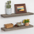 Floating Shelves, 8 Inch Deep Rustic Solid Reclaimed Wood Wall Shelves by FLYJOE