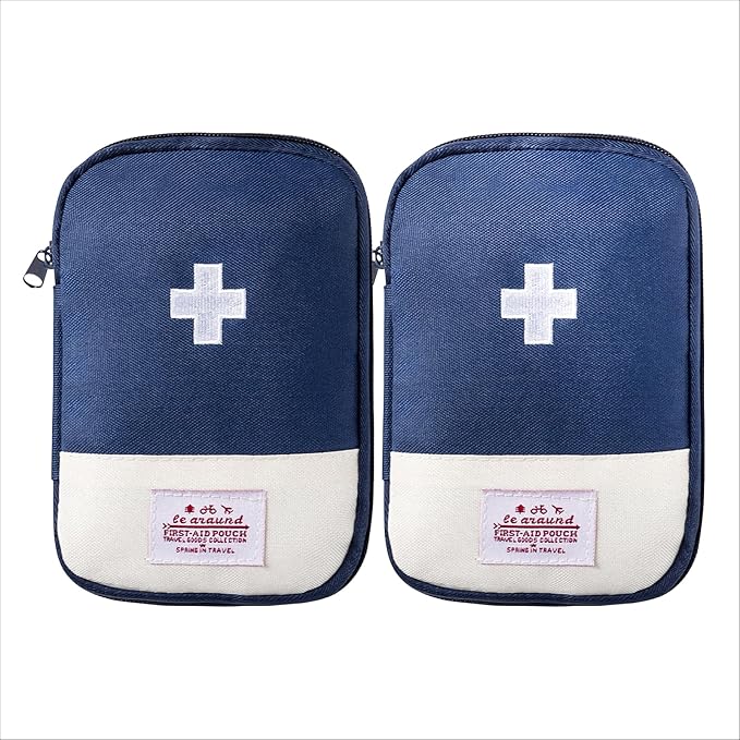 2 Packs Travel First Aid Bag, Empty Mini First Aid Pouch, Emergency Medicine by HSOOVZN
