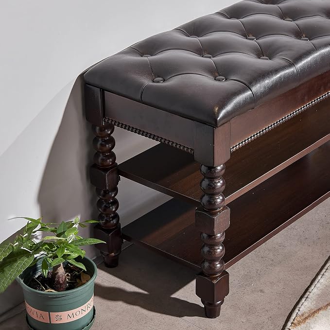 LEILISI Shoe Bench, Wood Storage Bench - Image 6