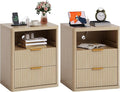 Fluted Nightstand Set of 2 by Boaeatu