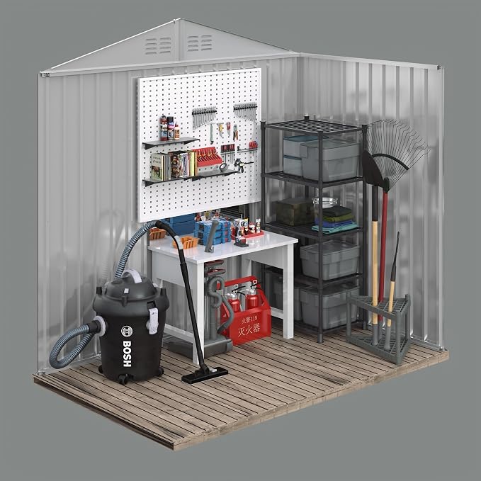 Outdoor Sheds 6FT x 4FT Outdoor Storage, Metal Anti-Corrosion Utility Tool House - Image 5