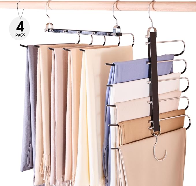 HOUSE DAY Pants Hangers Space Saving, Wood Jean Hangers by HOUSEDAY