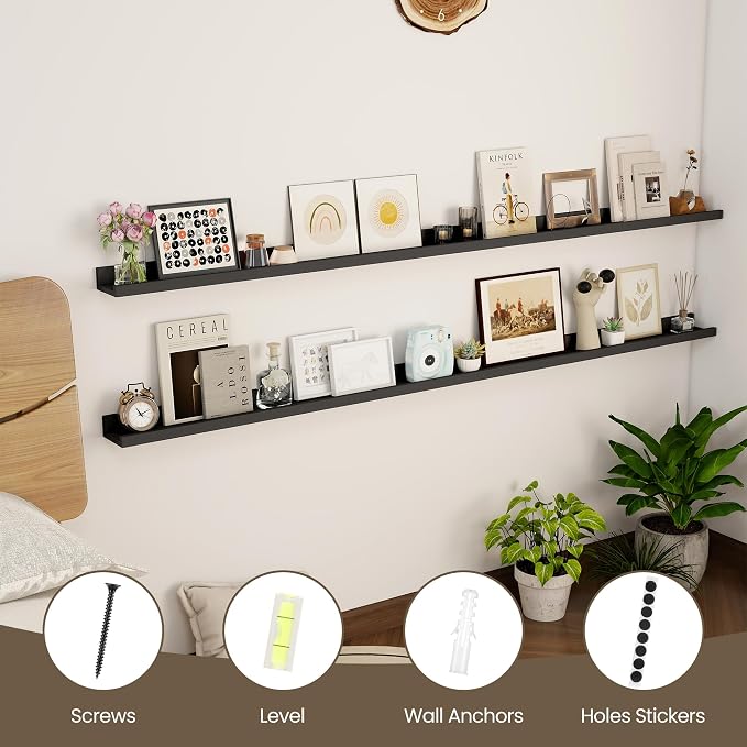 Axeman 72 Inch Black Floating Shelves - Image 5