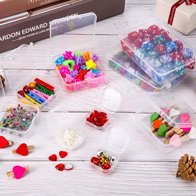 24 Packs Small Clear Plastic Beads Storage Containers Box - Image 4