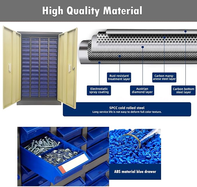 INTSUPERMAI Parts Cabinet Tools Storage Cabinet 60 Drawer Plastic Parts - Image 4