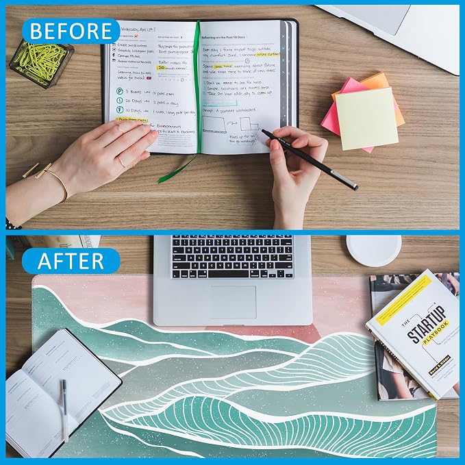 Ocean Wave and Mountain Large Gaming Mouse Pad, Waterproof Desk Mat - Image 6