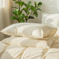 MooMee Bedding Pillowcases Pack of 2 100% Washed Cotton Linen Like Textured by MOOMEE