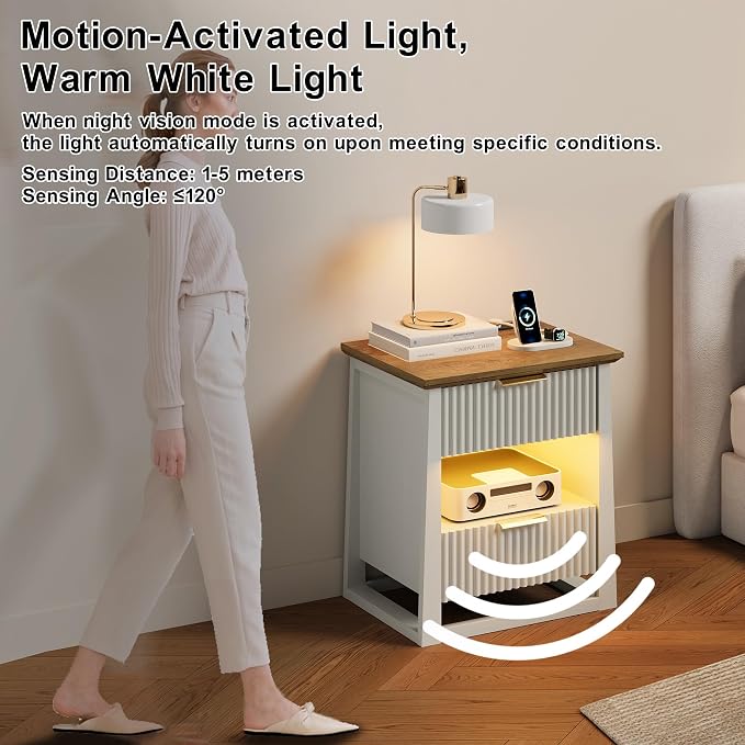 HIFYOBRO Fluted Nightstands - Image 8