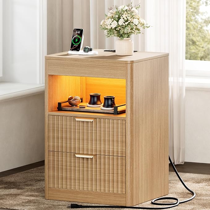 REAHOME Fluted Nightstand Set of 2 - Image 8