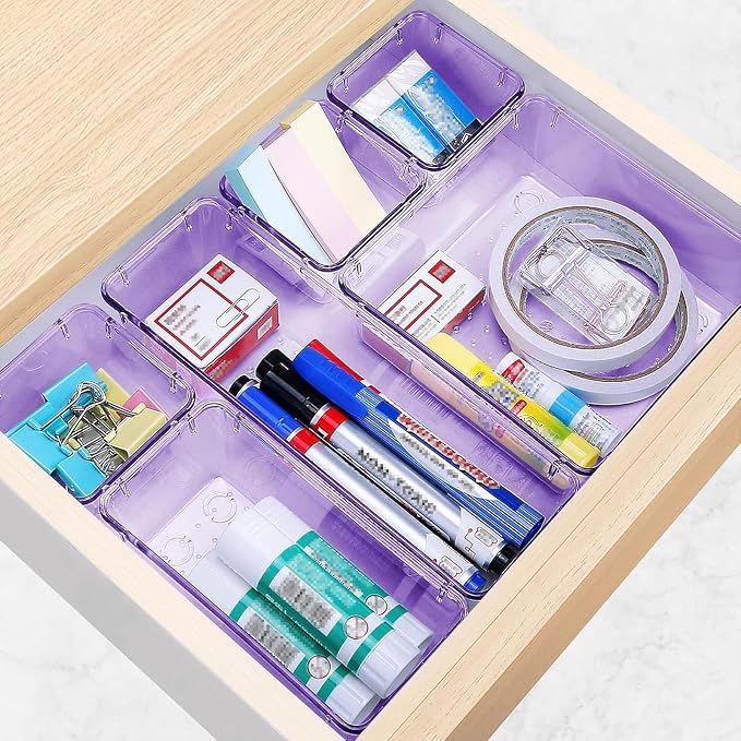 13 PCS Drawer Organizer Set, 5 Varied Size Bathroom and kitchen Drawer cabinet - Image 5