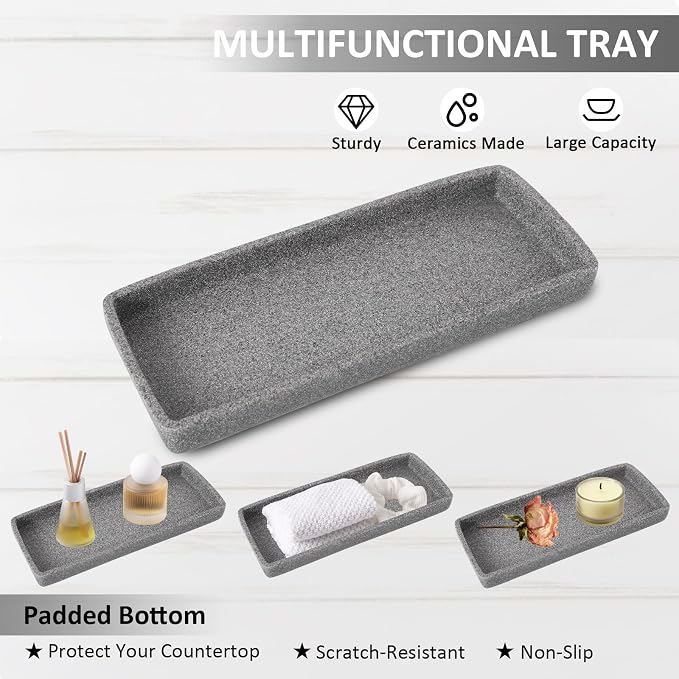 Resin Matte Gray Bathroom Toothbrush Cups Set - Image 5