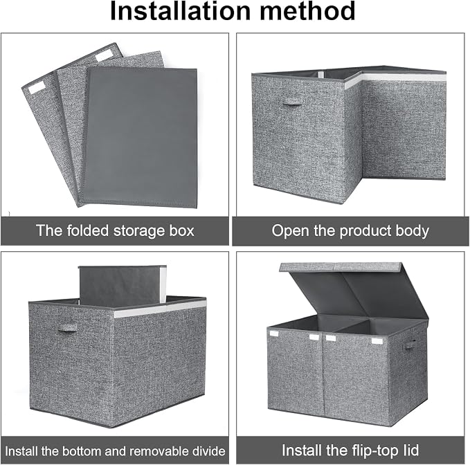 122L Large Toy Chest Box with Lid, Foldable Toy Storage Organizer Bin Boxes - Image 7