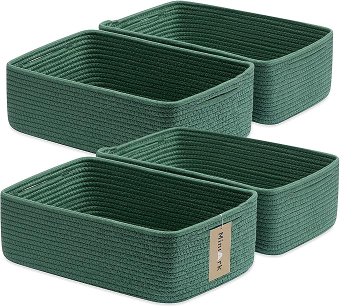 Large Shallow Organizing Baskets 15x11x5.1 Inches by MiniArkStorageBasketsHome