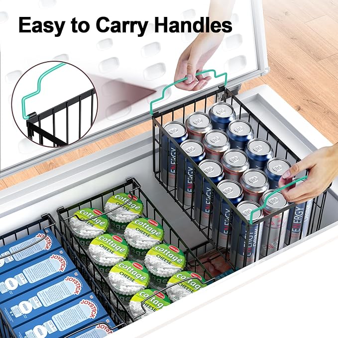 Freezer Organizer Bins, 2 Pack Stackable Deep Chest Freezer Organizer Bins - Image 6