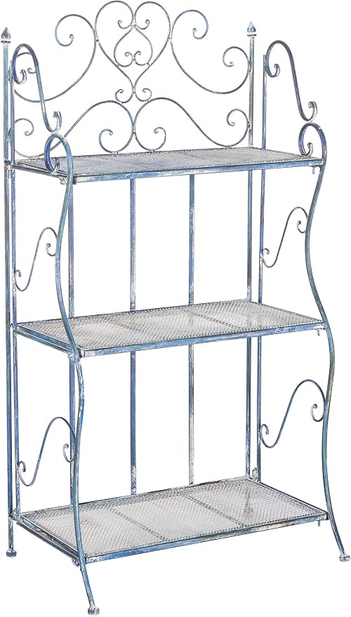Safavieh Outdoor Collection Torus Antique Blue 3-Tier Shelf - Image 5