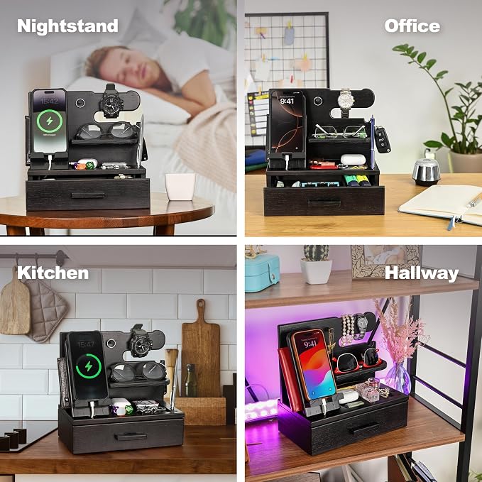 TESLYAR Wood Phone Docking Station - Image 5