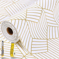 Gold and White Shelf Liners for Kitchen Cabinets Non Adhesive Cabinet Liner by Kimhan